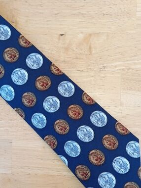 Josh Bach Navy Coin-Motif Men’s *PRINT* Tie